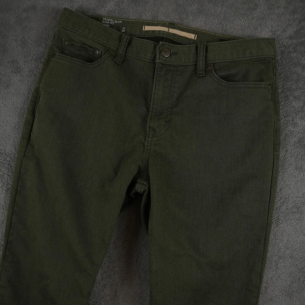 Banana Republic Travel Jean Mens 32x29 Aspen Olive Heather Slim‎ Fit Stretch